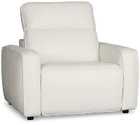 Tidal White Lthr/vinyl Power Recliner