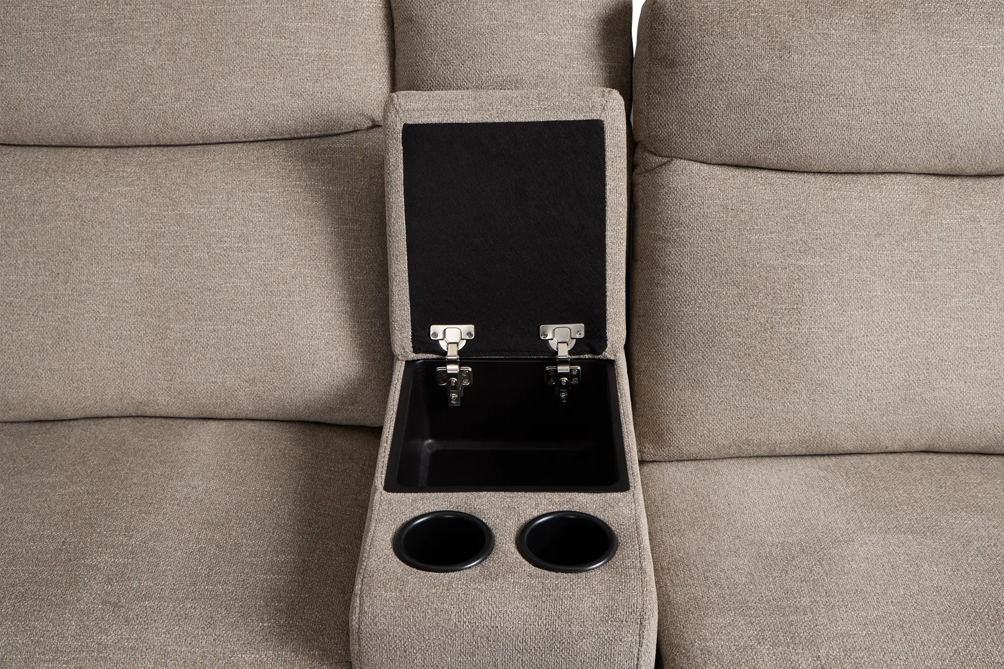 Walker Beige Fabric Large Dual Power Reclining Two-arm Sectional Walker Beige Fabric Large Dual Power Reclining Two-arm Sectional