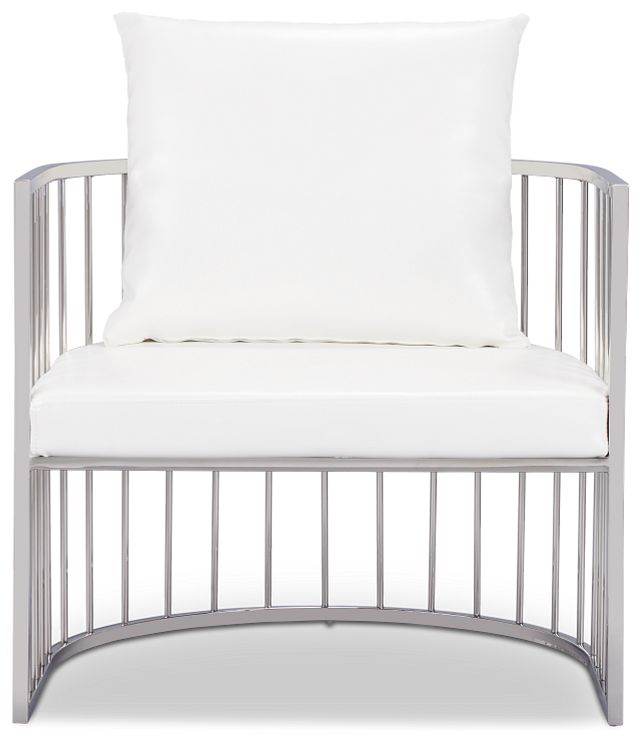 Nia White Accent Chair