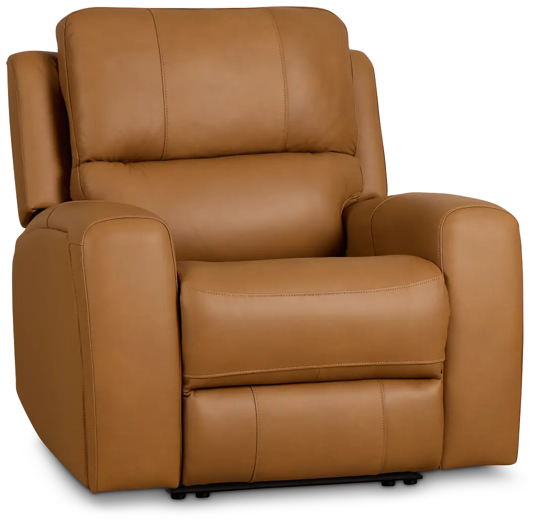 Summit Light Brown Lthr/vinyl Power Recliner With Power Headrest Summit Light Brown Lthr/vinyl Power Recliner With Power Headrest