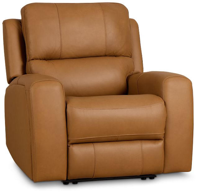 Summit Light Brown Lthr/vinyl Power Recliner With Power Headrest