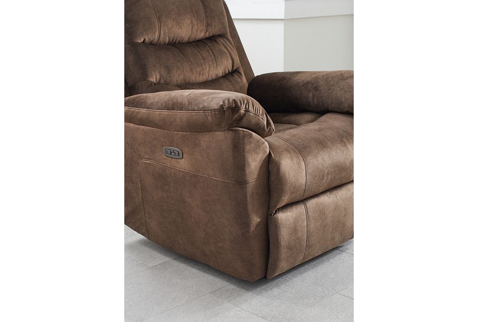 Joey Dark Brown Micro Power Recliner