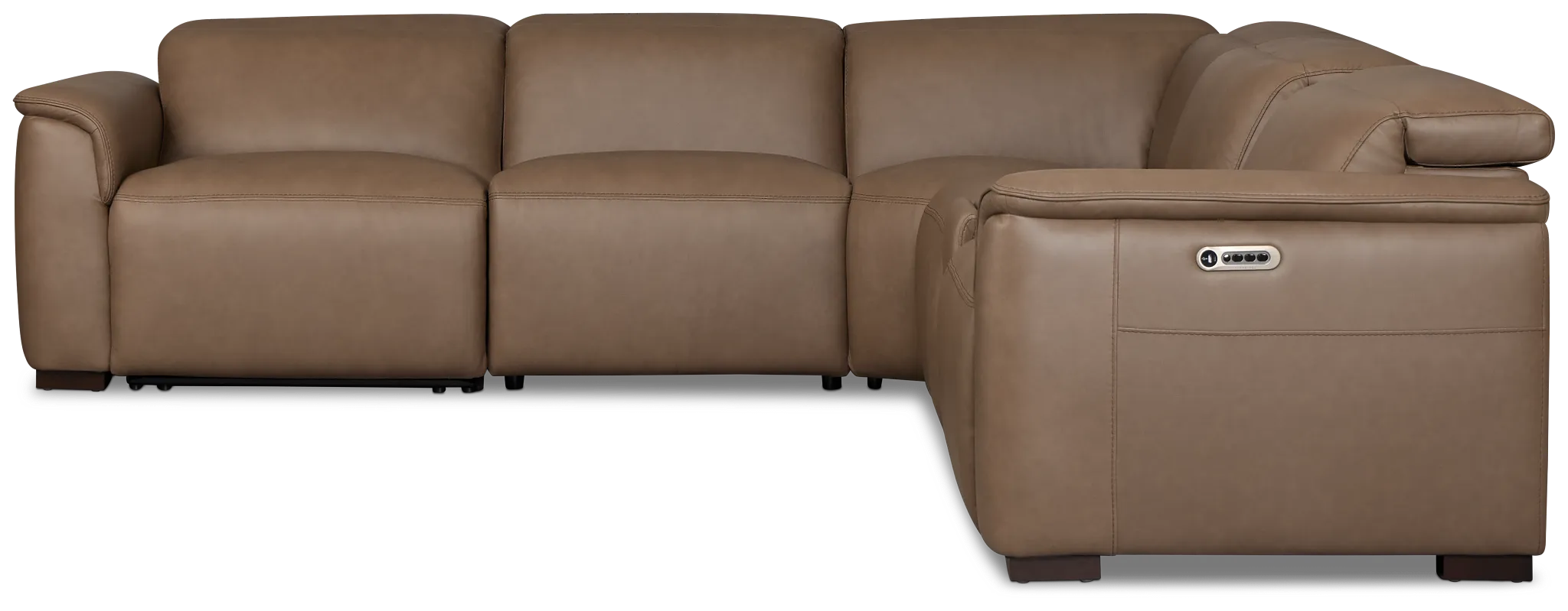 Flexsteel Brodie Dark Brown Lthr/vinyl Medium Triple Power 2-arm Sectional