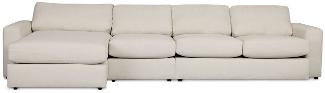 Brantley Light Beige Fabric Small Left Chaise Sectional