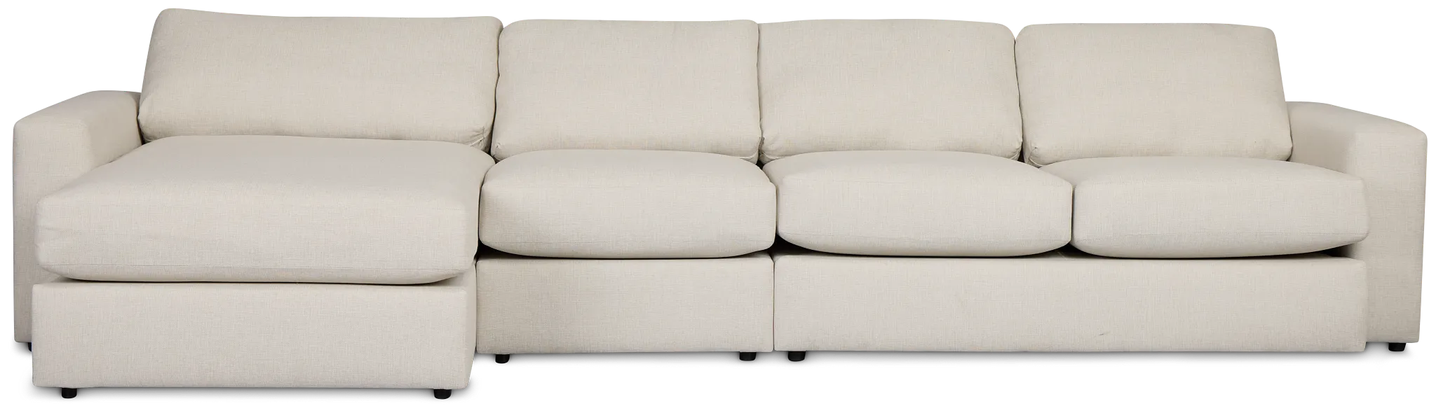 Brantley Light Beige Fabric Small Left Chaise Sectional