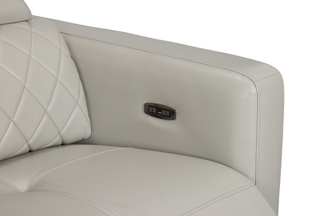Ava Light Gray Micro Left Chaise Power Reclining Sectional