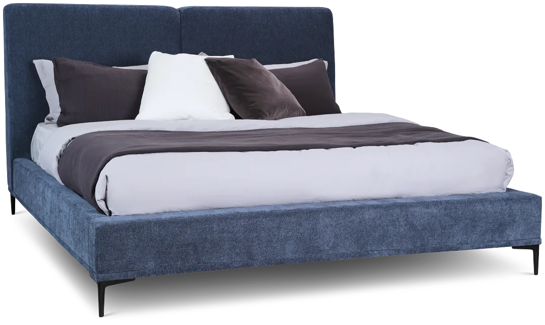 Emit Dark Blue Uph Panel Bed