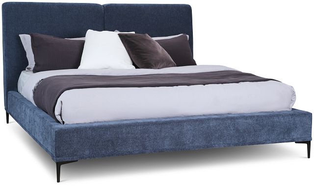 Emit Dark Blue Uph Panel Bed
