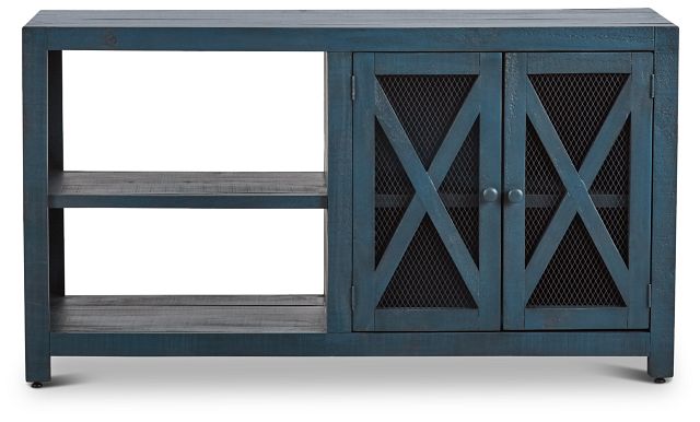 Alva Blue Wood Cabinet