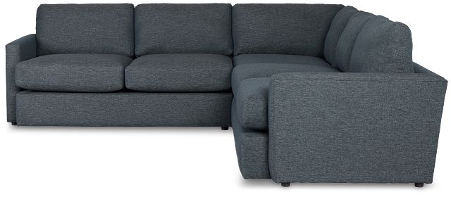Noah Dark Blue Fabric Small Two-arm Sectional