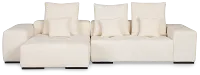Skylar White Fabric Left Chaise Sectional