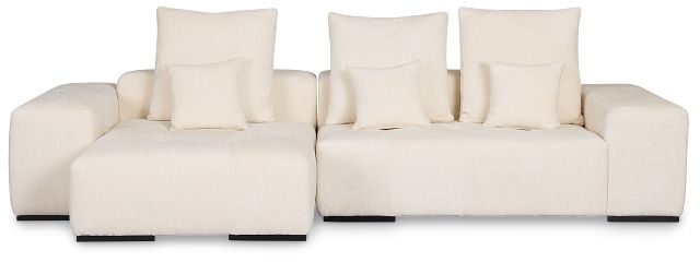 Skylar White Fabric Left Chaise Sectional