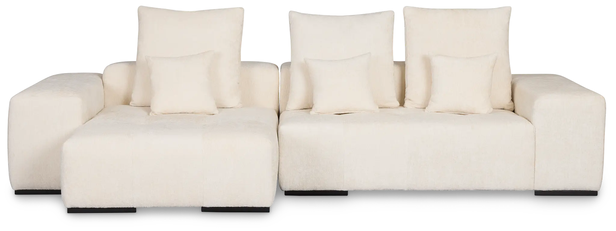 Skylar White Fabric Left Chaise Sectional Skylar White Fabric Left Chaise Sectional