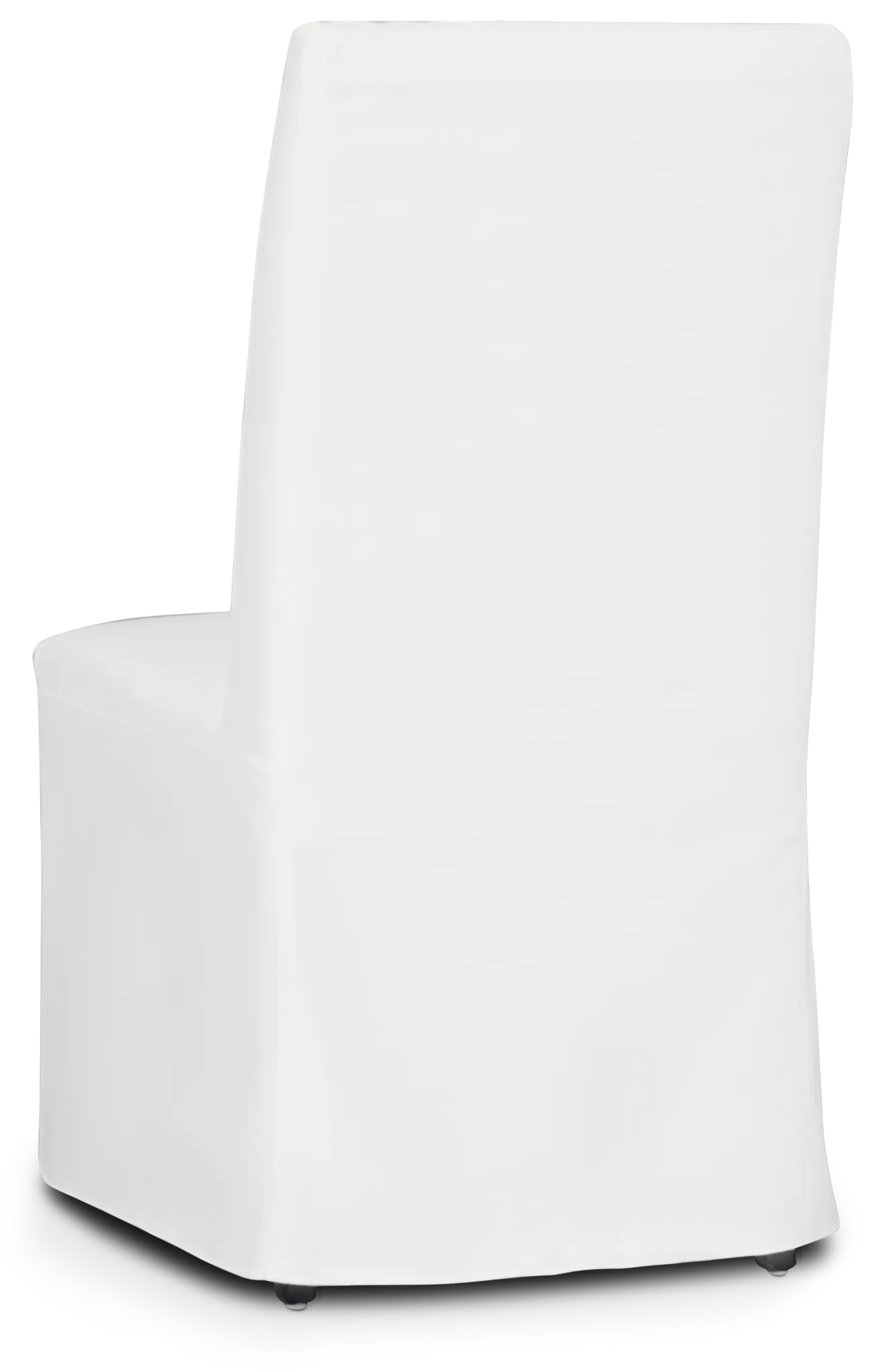 Destination White Long Slipcover Chair With Dark-tone Leg