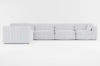 Destin Sea Lane Dark Blue Fabric 6-piece Modular Sectional