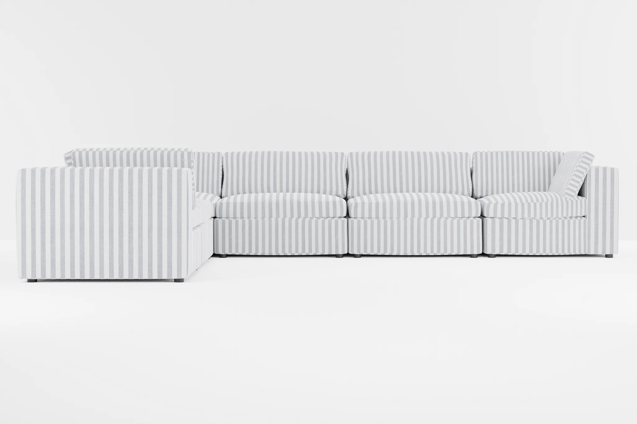 Destin Sea Lane Dark Blue Fabric 6-piece Modular Sectional