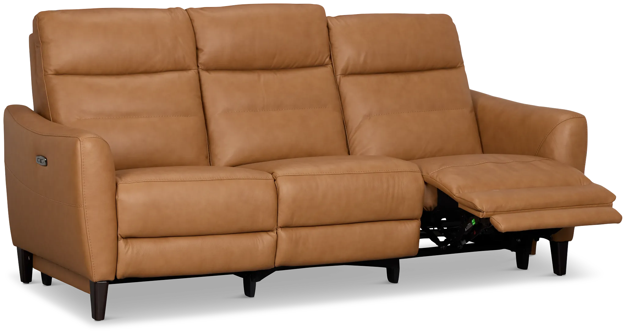 Keaton Brown Lthr/vinyl Power Reclining Sofa W/ Power Headrest
