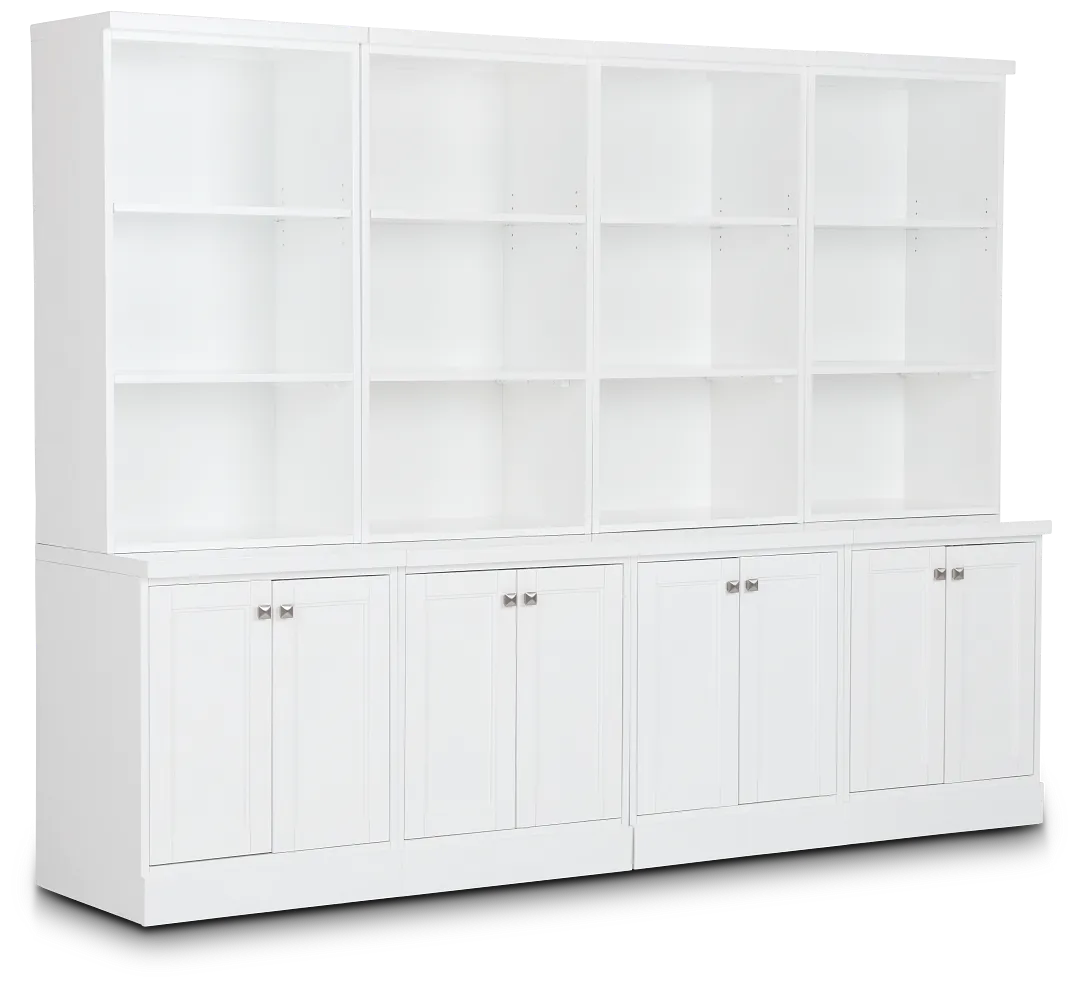 Newport White Door Bookcase Wall