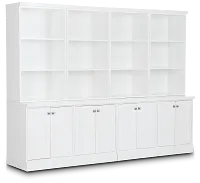 Newport White Door Bookcase Wall
