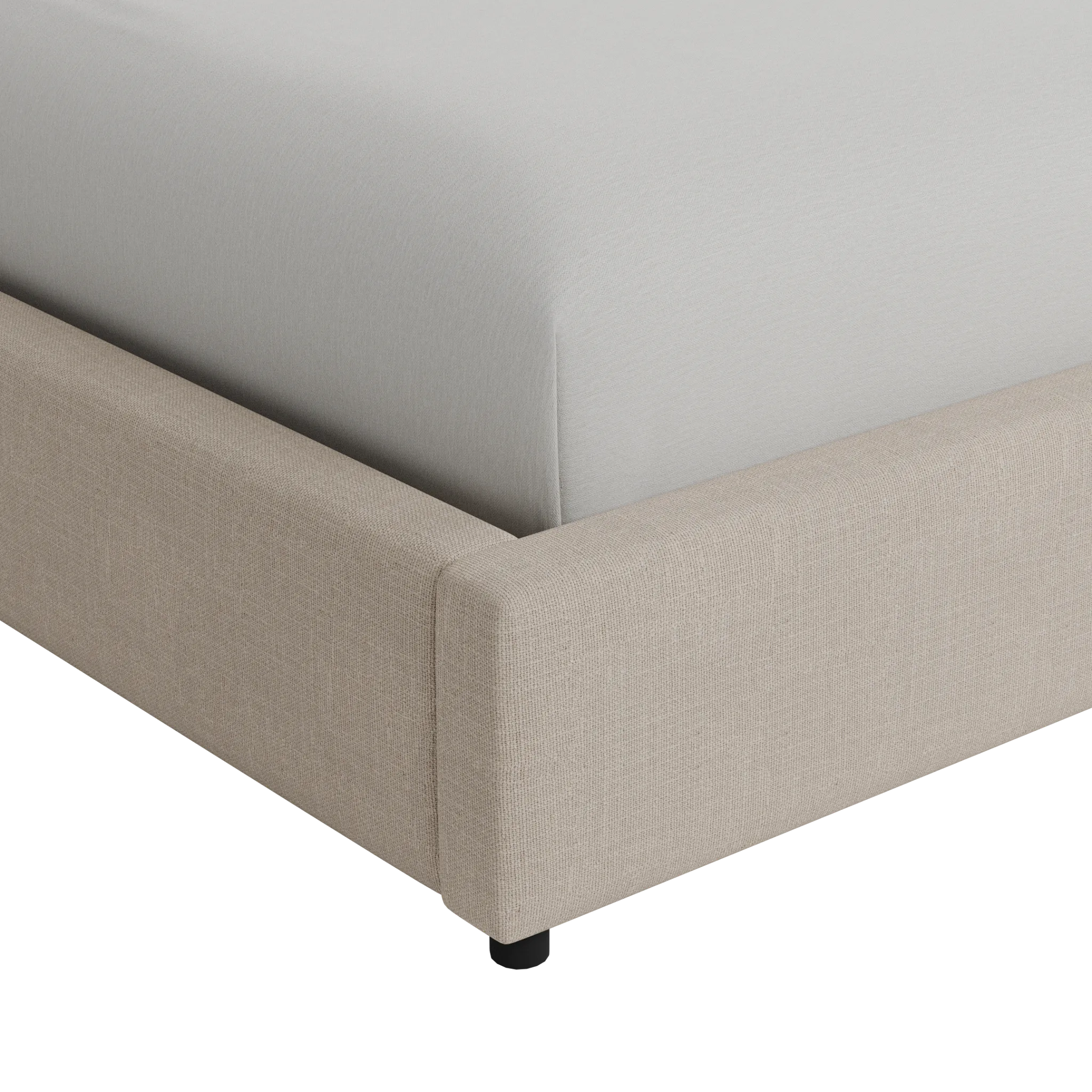 Grayton Linen Beige 44" Upholstered Platform Bed