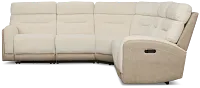 Travis Light Beige Fabric Small Two-arm Power Reclining Sectional