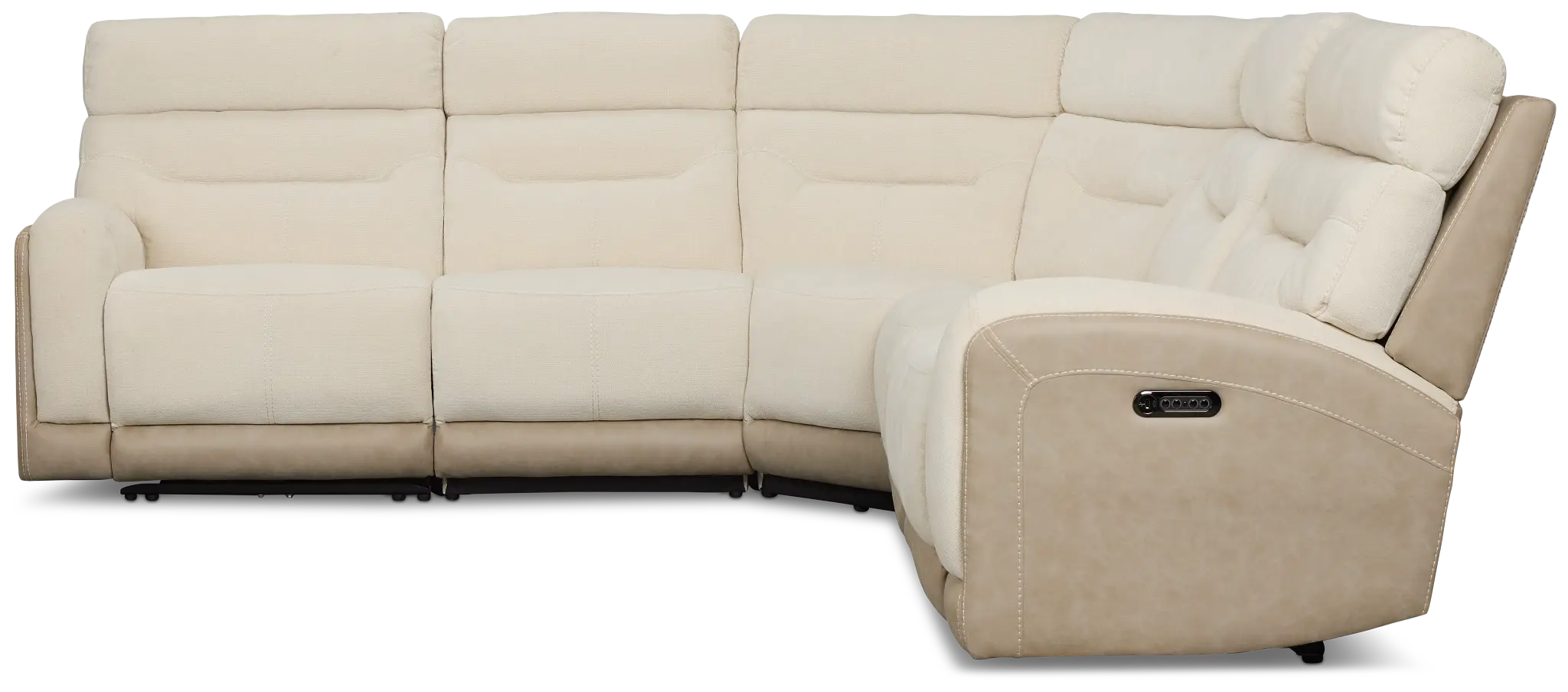Travis Light Beige Fabric Small Two-arm Power Reclining Sectional Travis Light Beige Fabric Small Two-arm Power Reclining Sectional