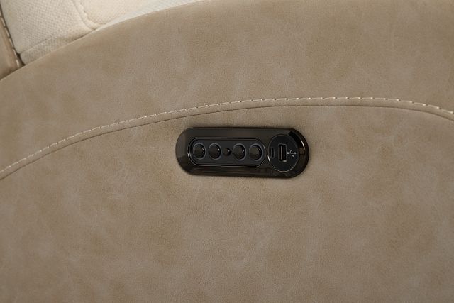 Travis Light Beige Fabric Power Reclining Sofa