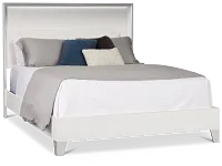 Doral White Panel Bed With Lights
