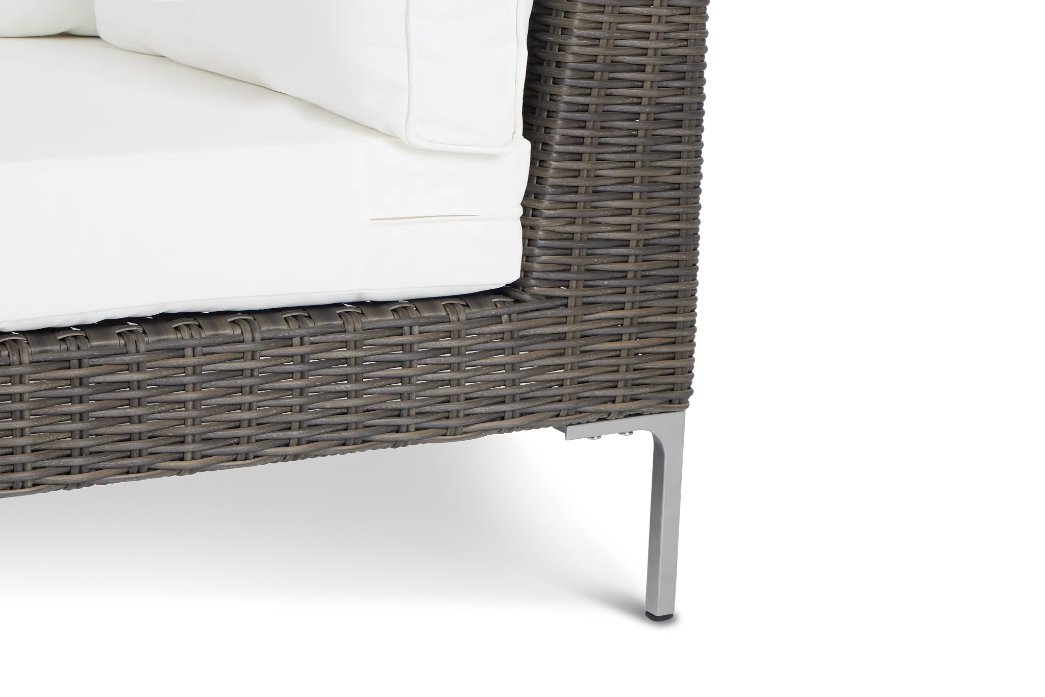 Tulum White Woven Corner Chair W/ Cushion