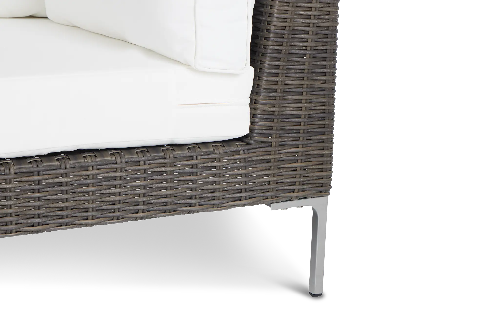 Tulum White Woven Corner Chair W/ Cushion Tulum White Woven Corner Chair W/ Cushion