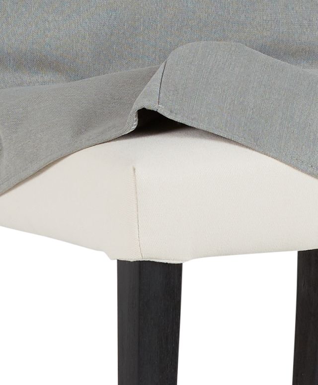 Destination Light Gray Short Slipcover Chair With Dark-tone Leg