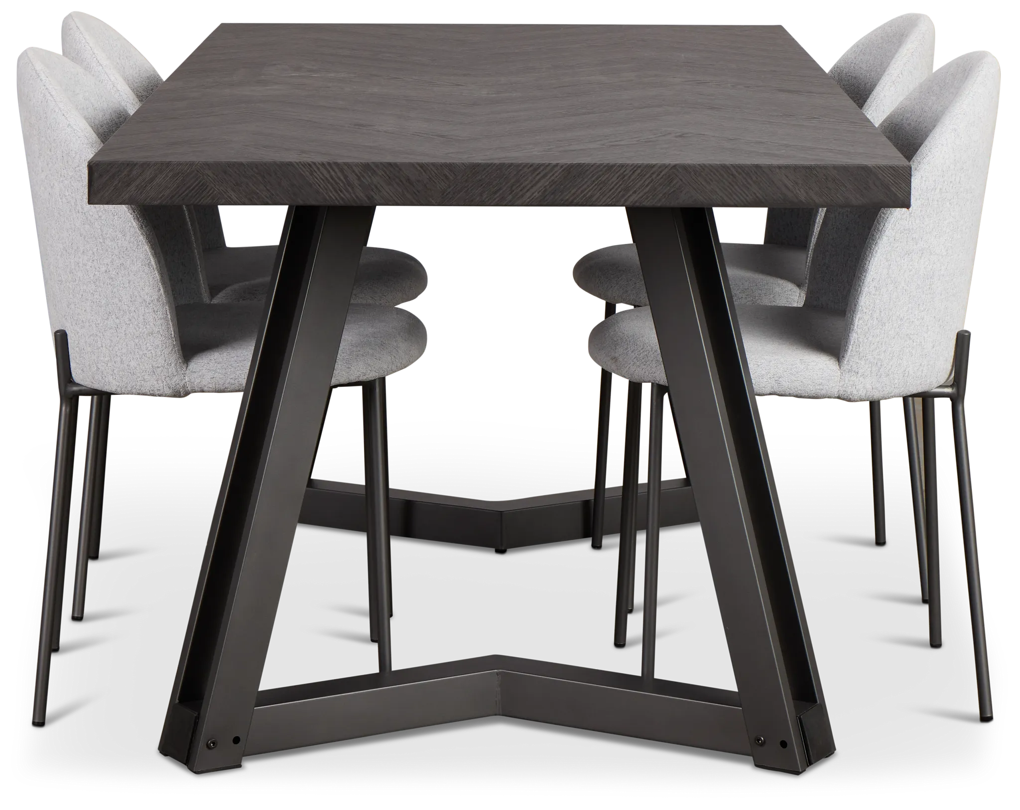 Brentwood Dark Tone Rect Table & 4 Upholstered Chairs