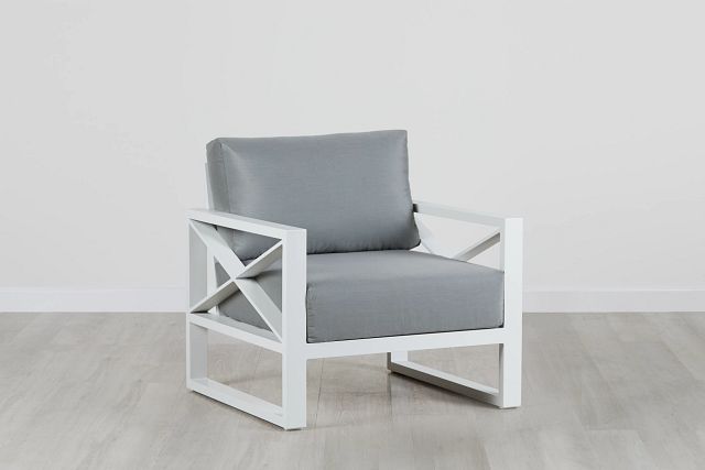 Linear White Dark Gray Aluminum Chair