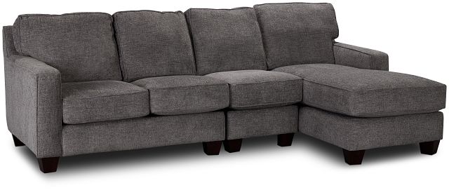 Andie Dark Gray Fabric Small Right Chaise Sectional