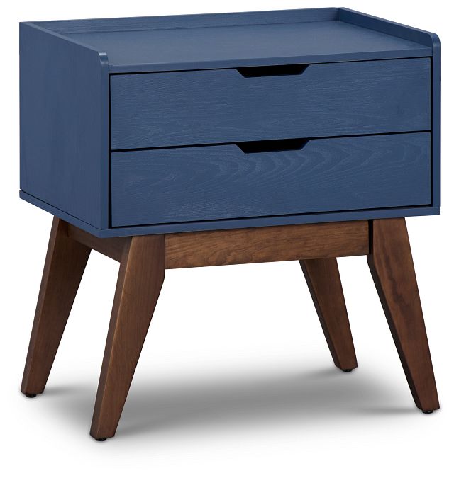 Ventura Navy Wood 2-drawer Nightstand