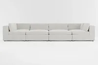 Destin Maguire Ivory Fabric 8-piece Pit Sectional