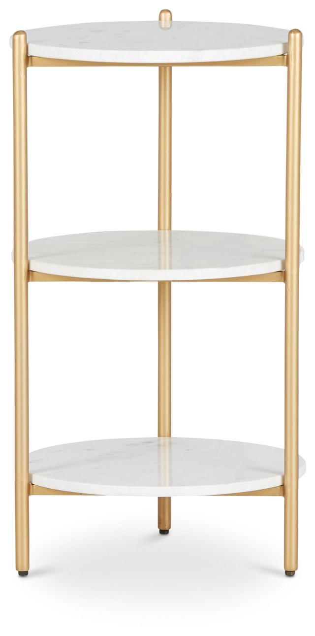 Tier Gold Marble Accent Table (2)