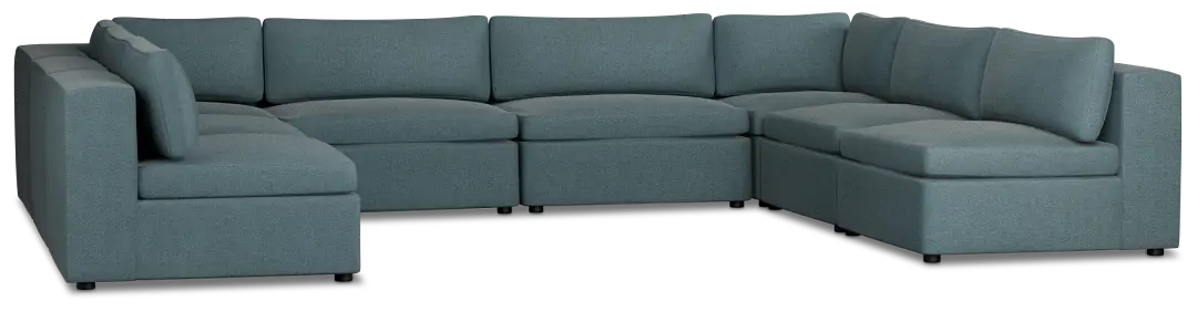 Destin Sutton Blue Fabric 8-piece Modular Sectional Destin Sutton Blue Fabric 8-piece Modular Sectional