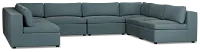 Destin Sutton Blue Fabric 8-piece Modular Sectional