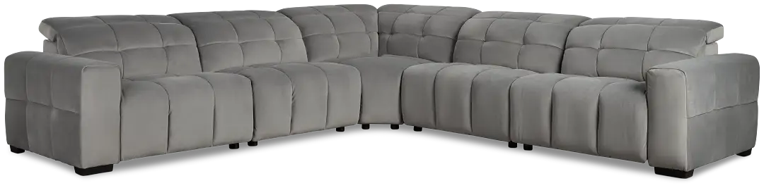 Gemma Light Gray Velvet Small Two-arm Power Reclining Sectional Gemma Light Gray Velvet Small Two-arm Power Reclining Sectional