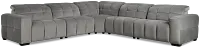 Gemma Light Gray Velvet Small Two-arm Power Reclining Sectional