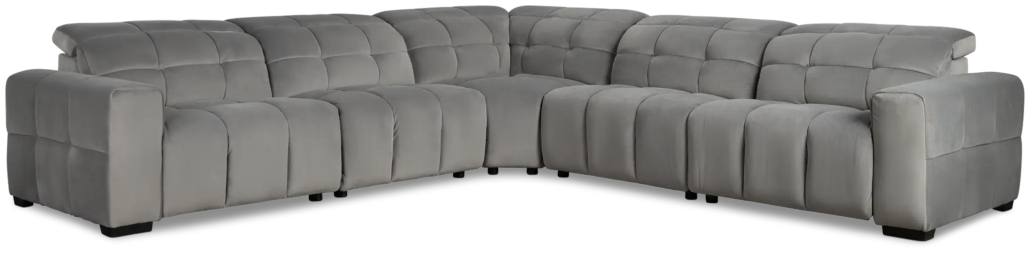 Gemma Light Gray Velvet Small Two-arm Power Reclining Sectional Gemma Light Gray Velvet Small Two-arm Power Reclining Sectional