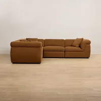 Aria Medium Brown Micro 5-piece Modular Sectional