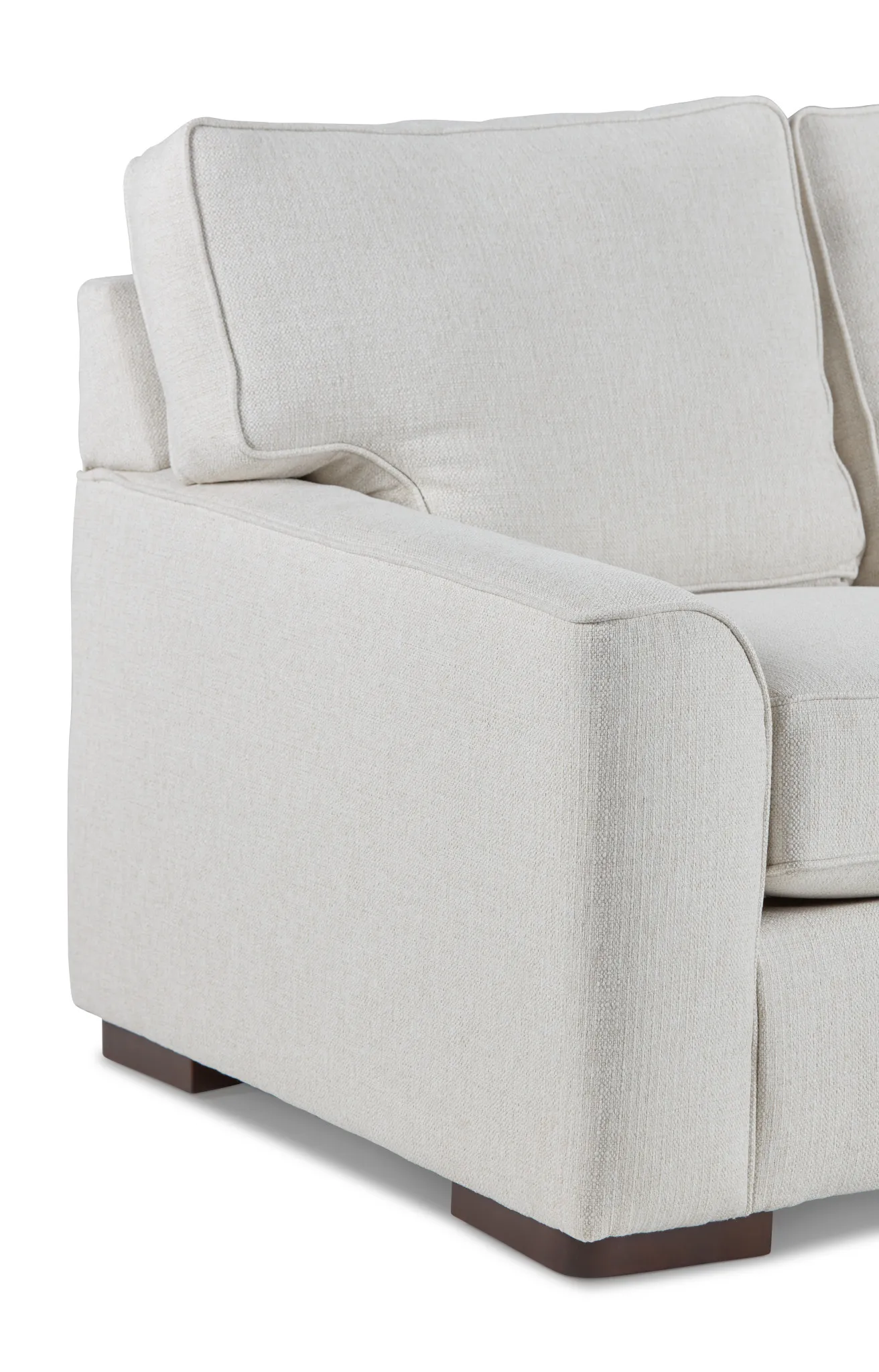 Austin White Fabric Right Chaise Sectional