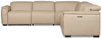 Flexsteel Brodie Taupe Lthr/vinyl Medium Dual Power 2-arm Reclining Sectional