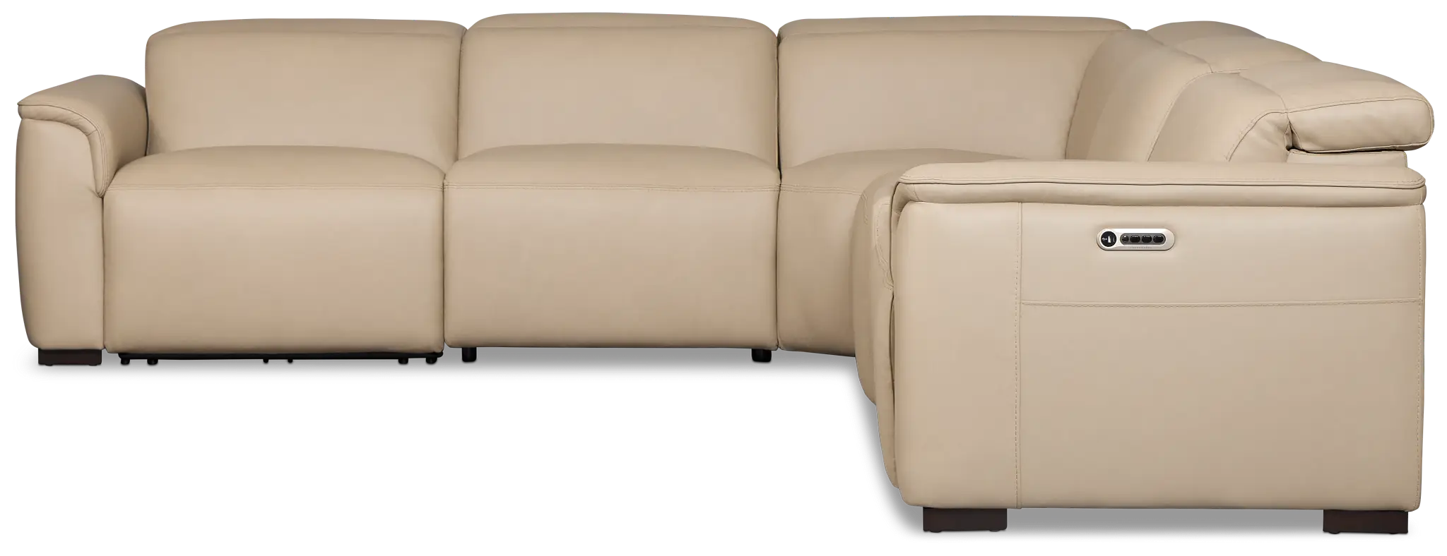 Flexsteel Brodie Taupe Lthr/vinyl Medium Dual Power 2-arm Reclining Sectional Flexsteel Brodie Taupe Lthr/vinyl Medium Dual Power 2-arm Reclining Sectional