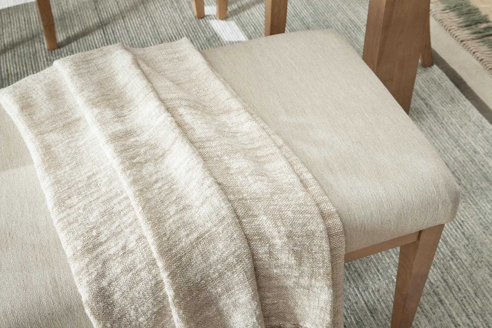 Tahoe Light Tone Upholstered Dining Bench