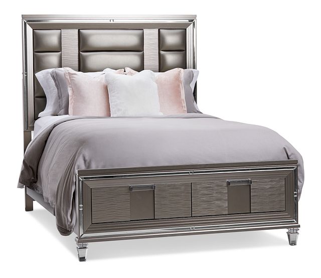 Vegas Gray Platform Storage Bed