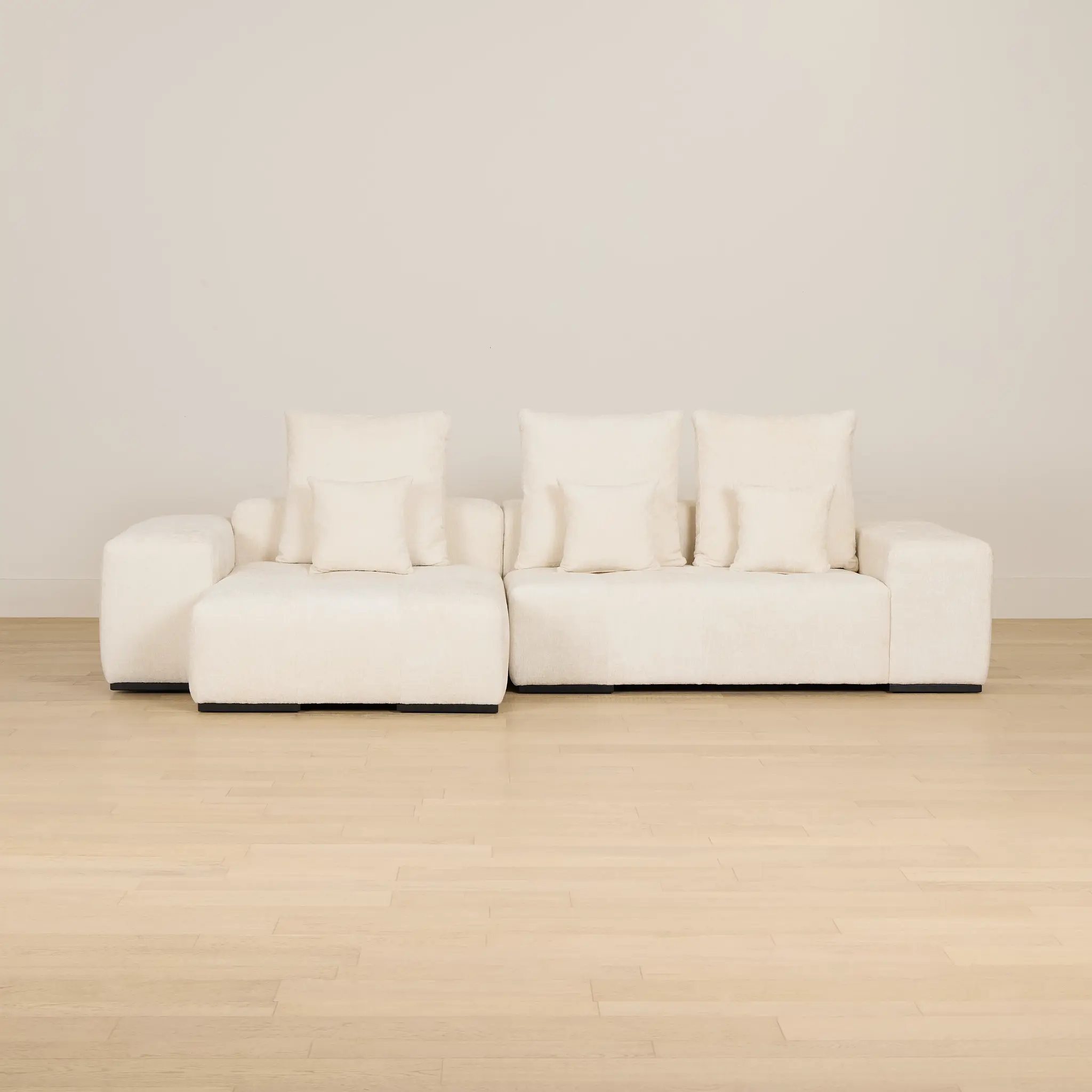 Skylar White Fabric Left Chaise Sectional Skylar White Fabric Left Chaise Sectional