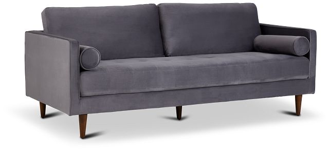 Luna Gray Velvet Sofa